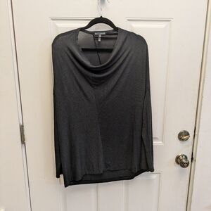 Oska Cowlneck Micro-stripe Viscose Top